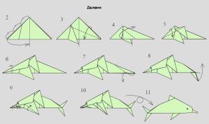 Оригами - Модел Делфин